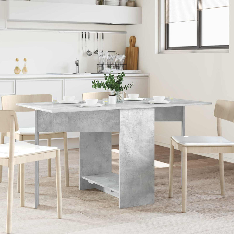 Eettafel 138 x 70 x 73,5 cm Bewerkt hout Betongrijs Rechthoekig