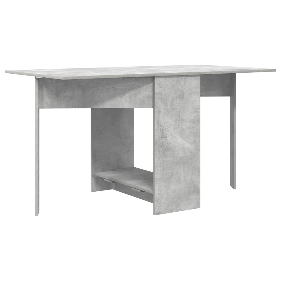 Eettafel 138 x 70 x 73,5 cm Bewerkt hout Betongrijs Rechthoekig