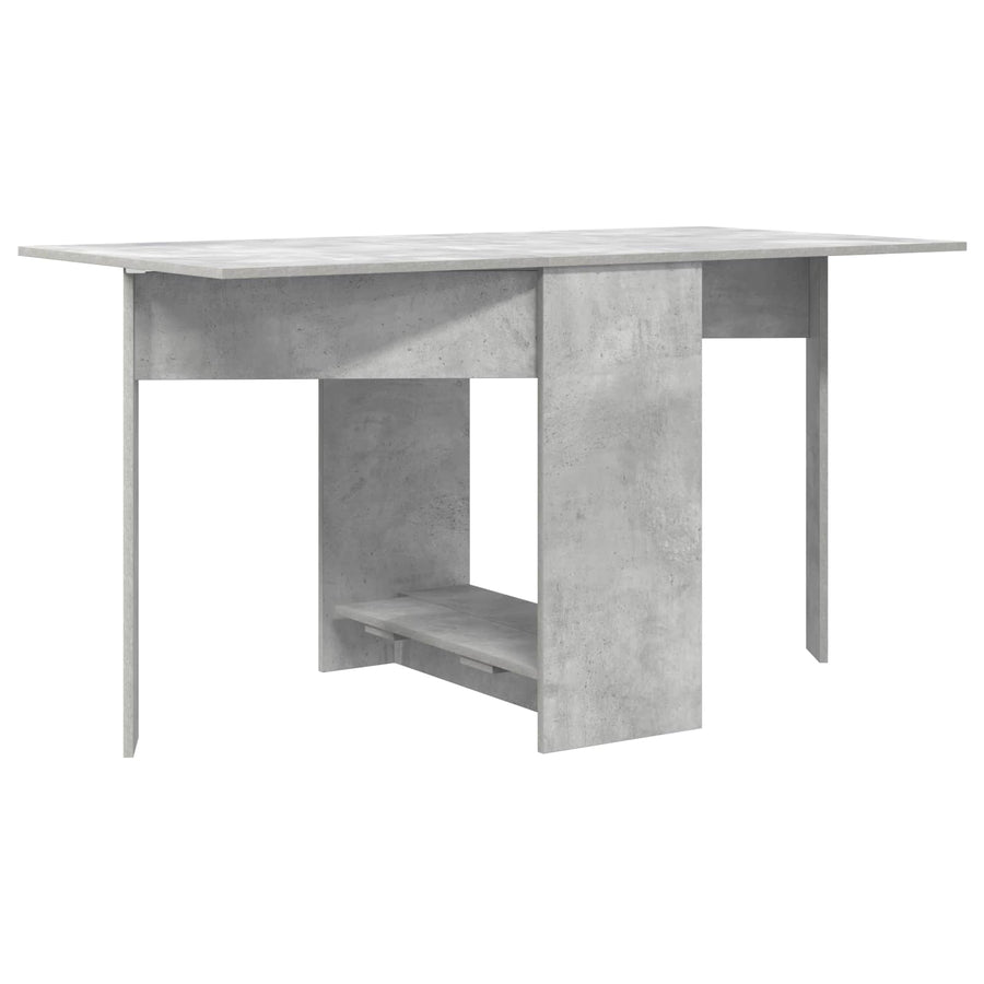 Eettafel 138 x 70 x 73,5 cm Bewerkt hout Betongrijs Rechthoekig