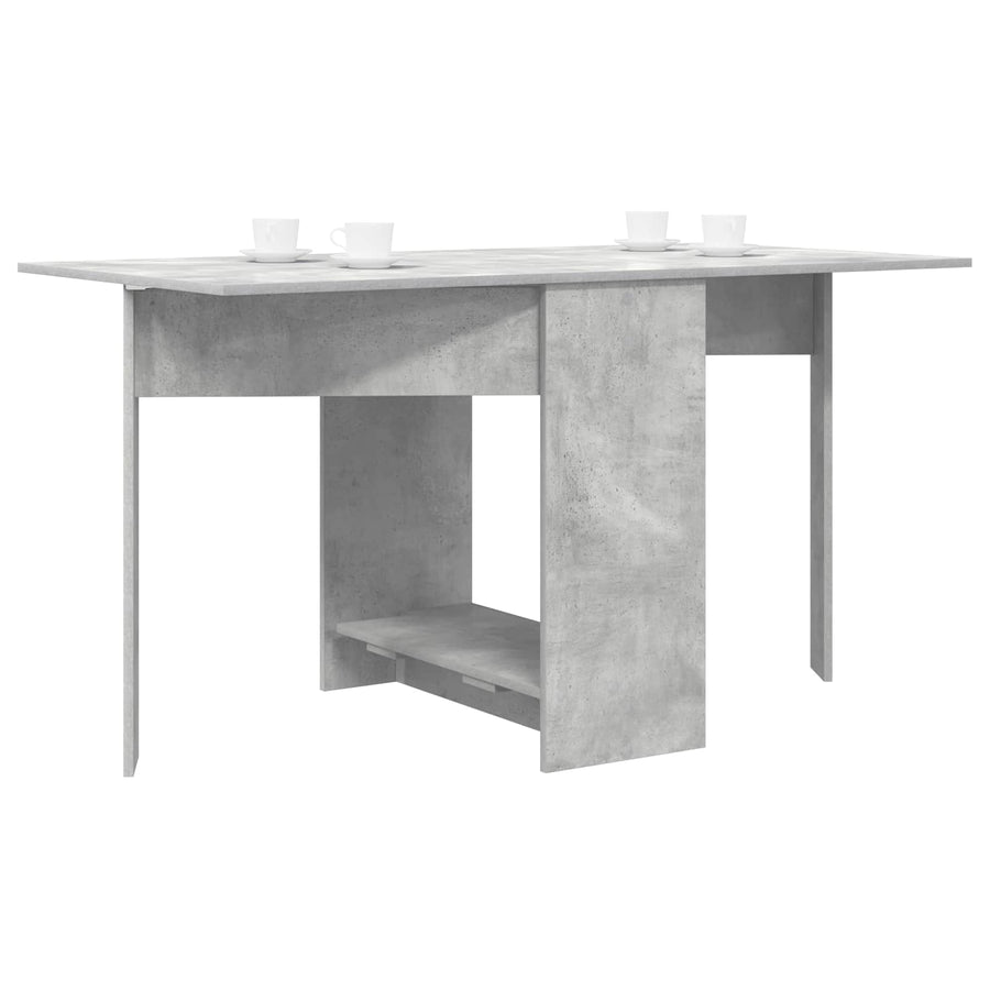 Eettafel 138 x 70 x 73,5 cm Bewerkt hout Betongrijs Rechthoekig