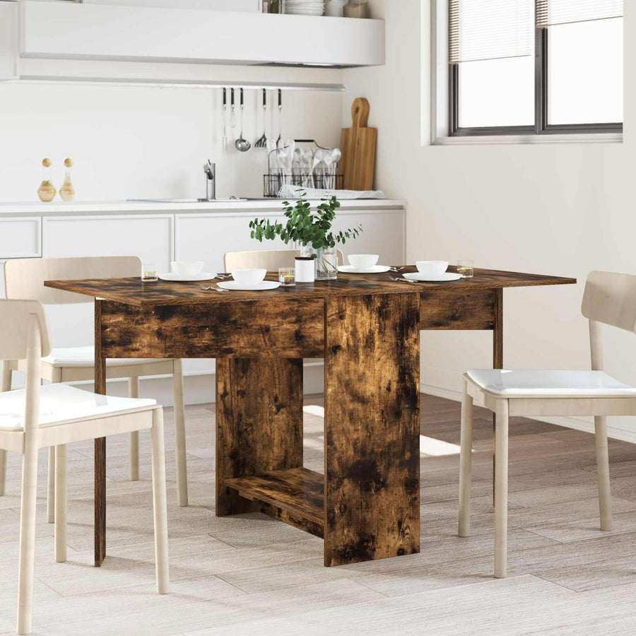 Eettafel 138 x 70 x 73,5 cm Bewerkt hout Gerookt eiken