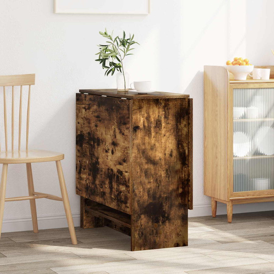 Eettafel 138 x 70 x 73,5 cm Bewerkt hout Gerookt eiken