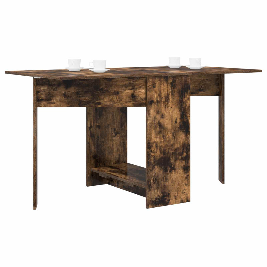 Eettafel 138 x 70 x 73,5 cm Bewerkt hout Gerookt eiken
