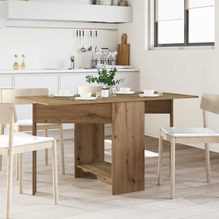 Eettafel 138 x 70 x 73,5 cm Bewerkt hout Artisanaal eiken