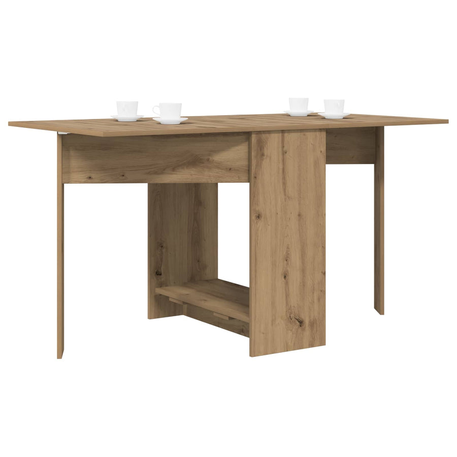 Eettafel 138 x 70 x 73,5 cm Bewerkt hout Artisanaal eiken