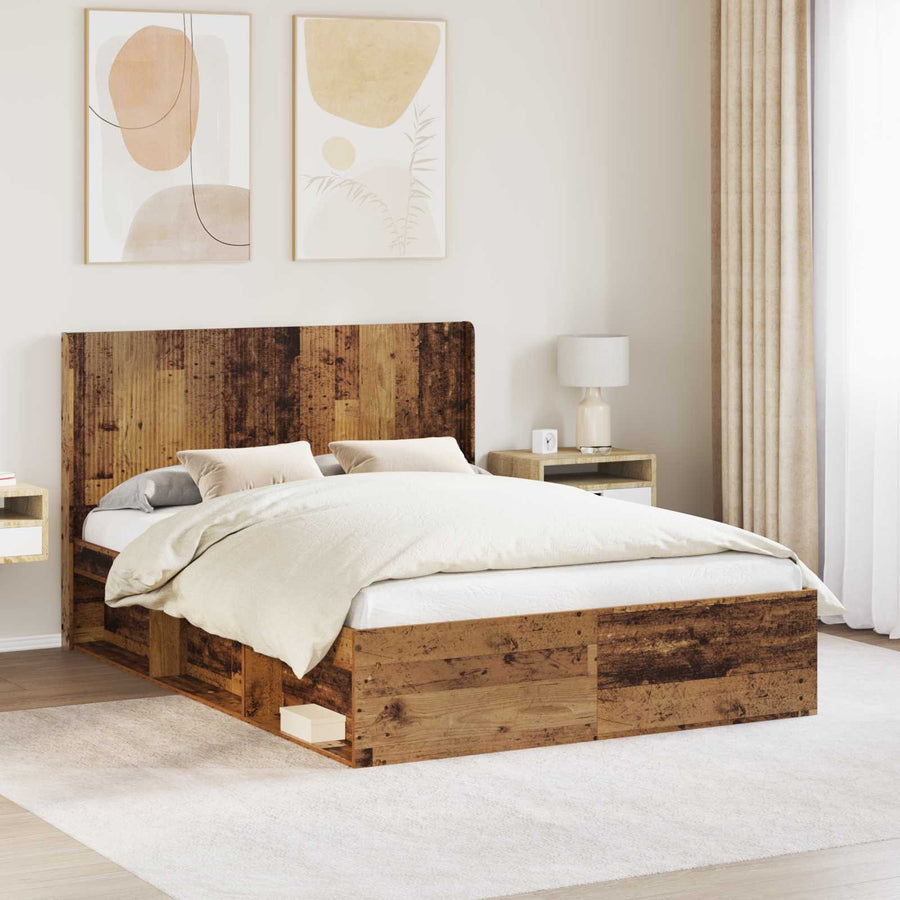 Hoofdbord Oud hout Bewerkt hout