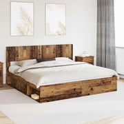 Hoofdbord oud hout 206x7x100 cm