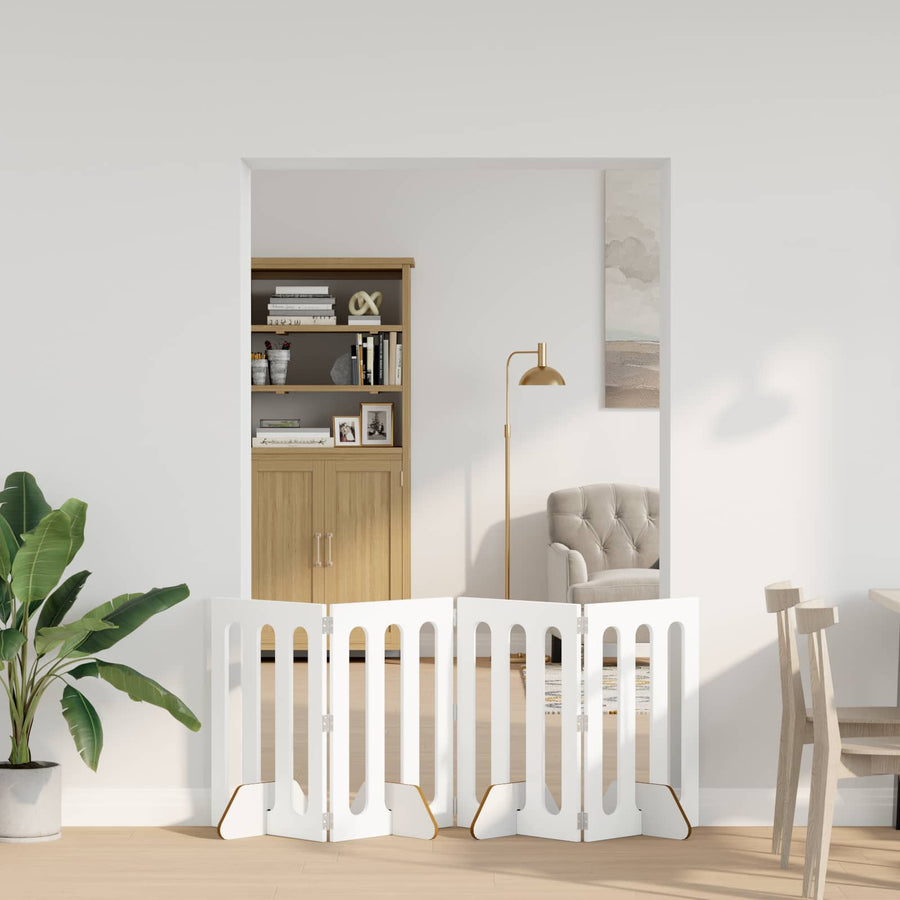 Opvouwbaar huisdierhek 4 pcs Wit 201 x 38 x 70 cm