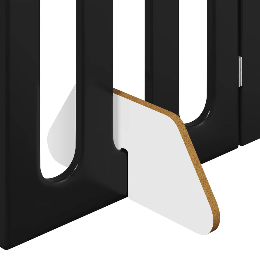 Opvouwbaar huisdierhek 2 pcs Zwarte Eik 100,5 x 38 x 70 cm