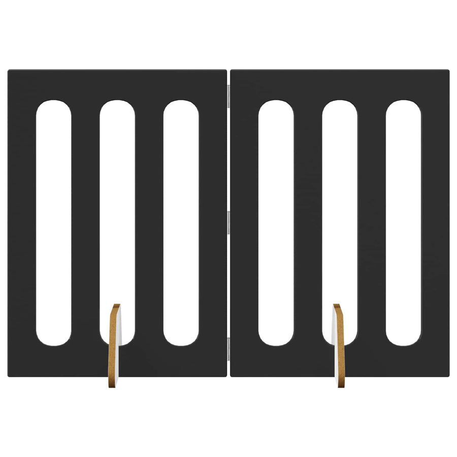 Opvouwbaar huisdierhek 2 pcs Zwarte Eik 100,5 x 38 x 70 cm