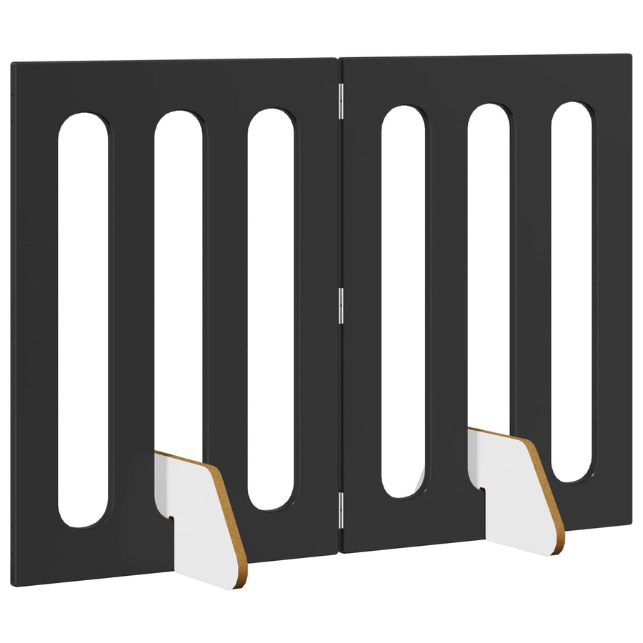 Opvouwbaar huisdierhek 2 pcs Zwarte Eik 100,5 x 38 x 70 cm
