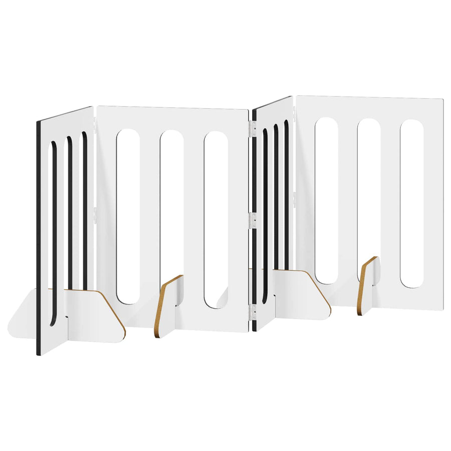 Opvouwbaar huisdierhek 4 pcs Zwarte Eik 201 x 38 x 70 cm