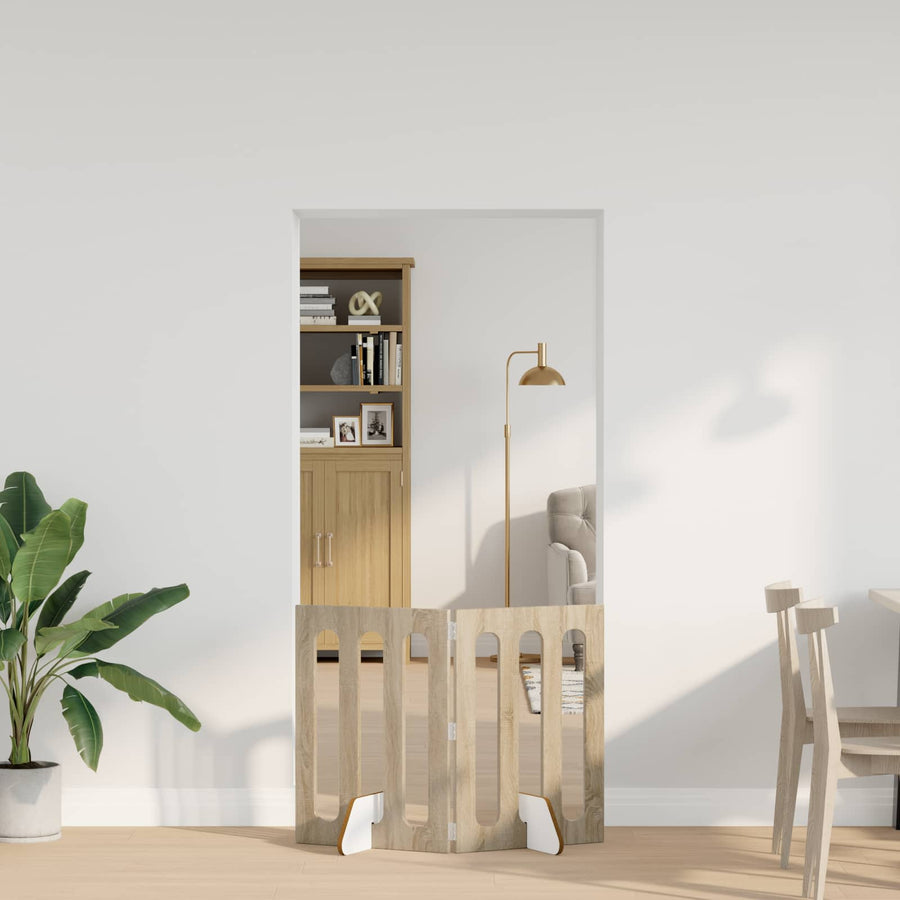 Opvouwbaar huisdierhek 2 pcs Sonoma Eiken 100,5 x 38 x 70 cm