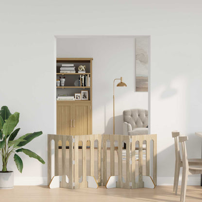 Opvouwbaar huisdierhek 4 pcs Sonoma Eiken 201 x 38 x 70 cm
