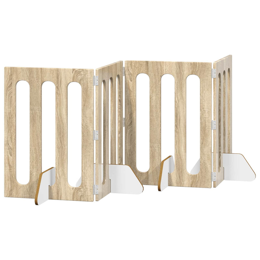 Opvouwbaar huisdierhek 4 pcs Sonoma Eiken 201 x 38 x 70 cm