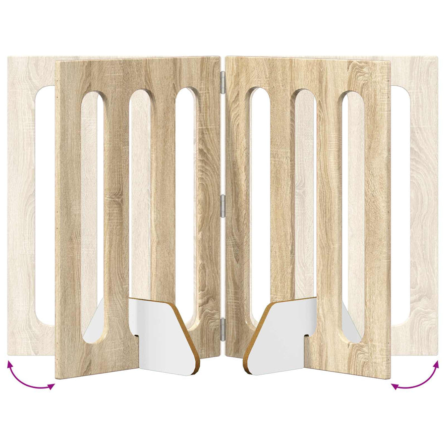 Opvouwbaar huisdierhek 4 pcs Sonoma Eiken 201 x 38 x 70 cm