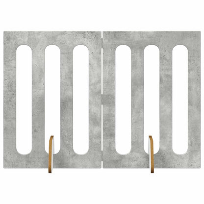 Opvouwbaar huisdierhek 2 pcs Beton Grijs 100,5 x 38 x 70 cm