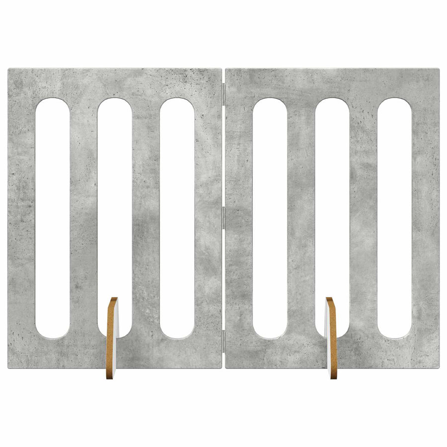 Opvouwbaar huisdierhek 2 pcs Beton Grijs 100,5 x 38 x 70 cm