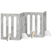 Opvouwbaar huisdierhek 4 pcs Beton Grijs 201 x 38 x 70 cm