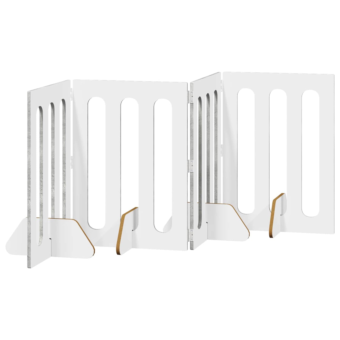 Opvouwbaar huisdierhek 4 pcs Beton Grijs 201 x 38 x 70 cm