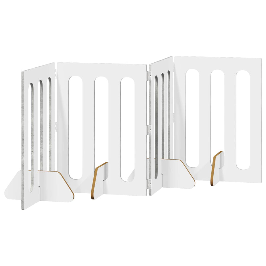 Opvouwbaar huisdierhek 4 pcs Beton Grijs 201 x 38 x 70 cm