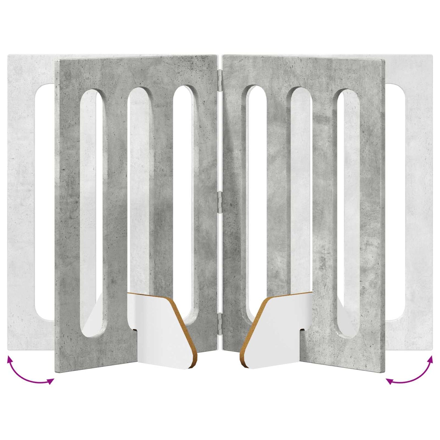 Opvouwbaar huisdierhek 4 pcs Beton Grijs 201 x 38 x 70 cm