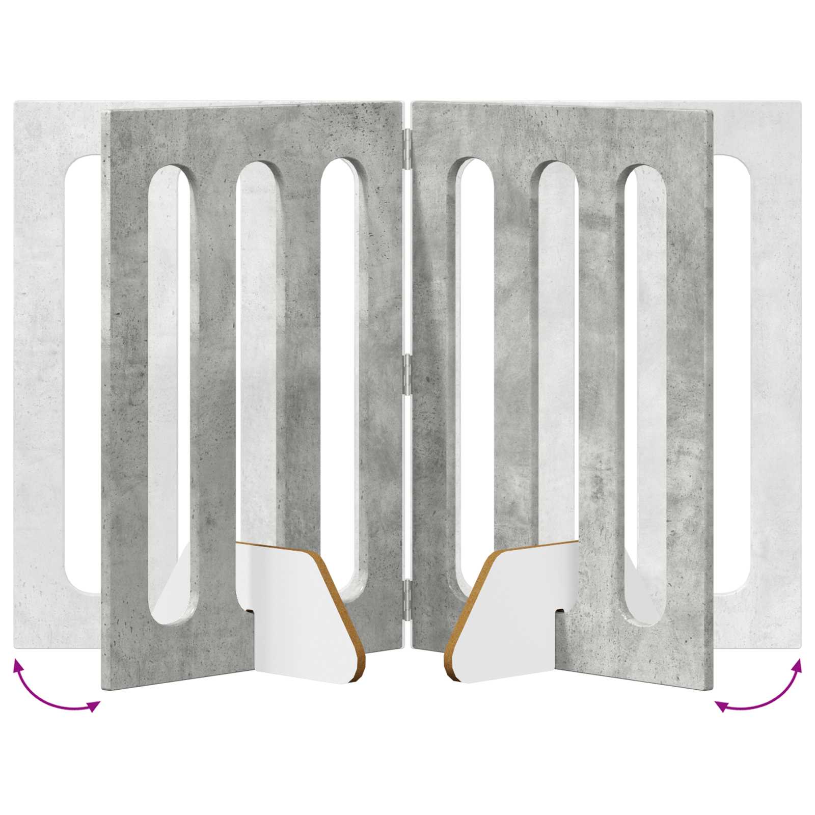 Opvouwbaar huisdierhek 4 pcs Beton Grijs 201 x 38 x 70 cm