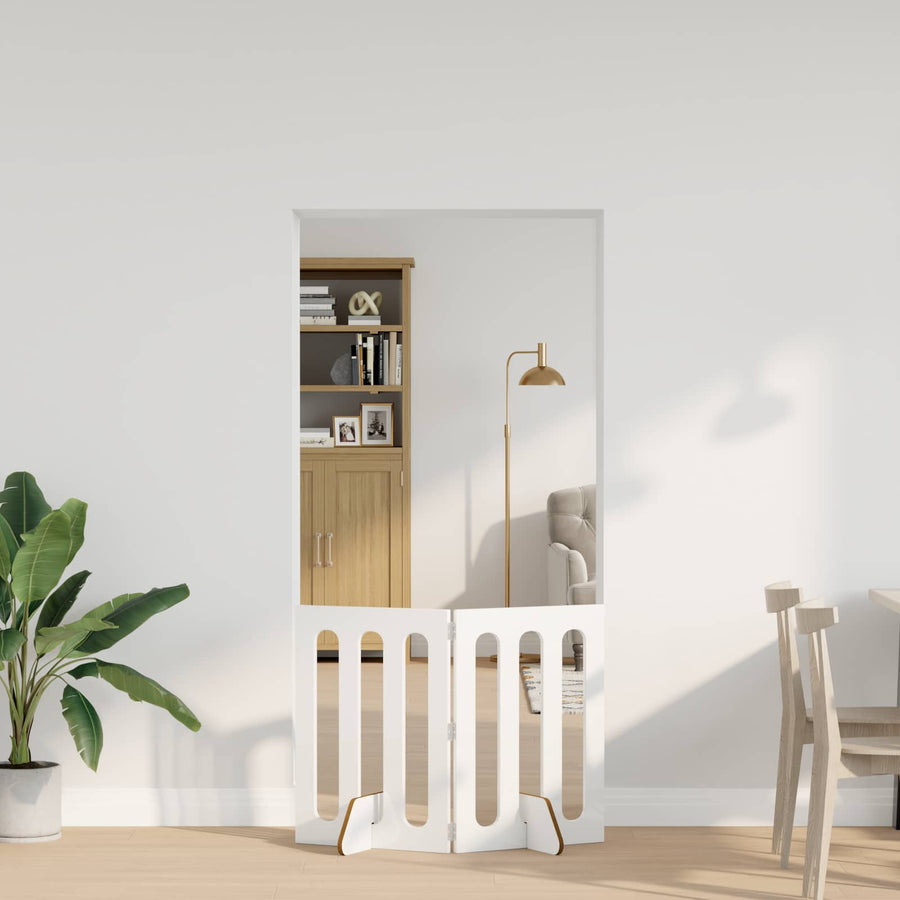 Opvouwbaar huisdierhek 2 pcs Hoogglans Wit 100,5 x 38 x 70 cm