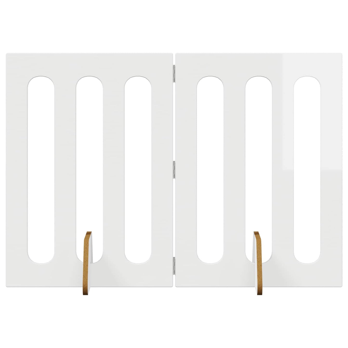 Opvouwbaar huisdierhek 2 pcs Hoogglans Wit 100,5 x 38 x 70 cm