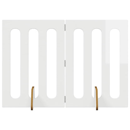 Opvouwbaar huisdierhek 2 pcs Hoogglans Wit 100,5 x 38 x 70 cm