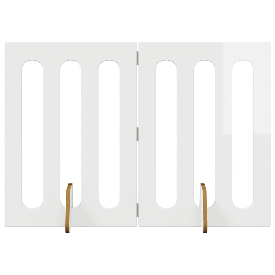Opvouwbaar huisdierhek 2 pcs Hoogglans Wit 100,5 x 38 x 70 cm