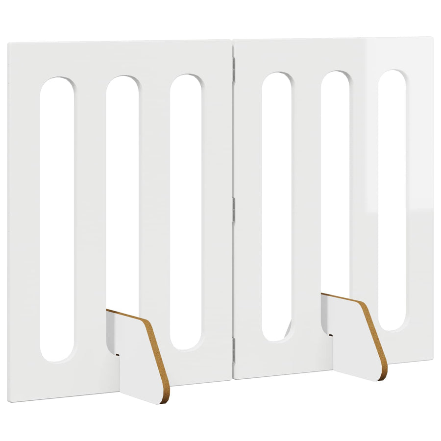 Opvouwbaar huisdierhek 2 pcs Hoogglans Wit 100,5 x 38 x 70 cm