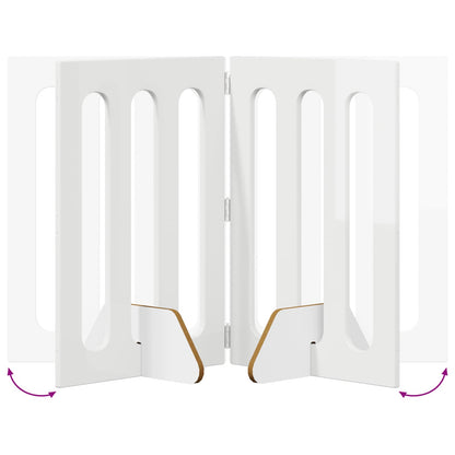 Opvouwbaar huisdierhek 2 pcs Hoogglans Wit 100,5 x 38 x 70 cm