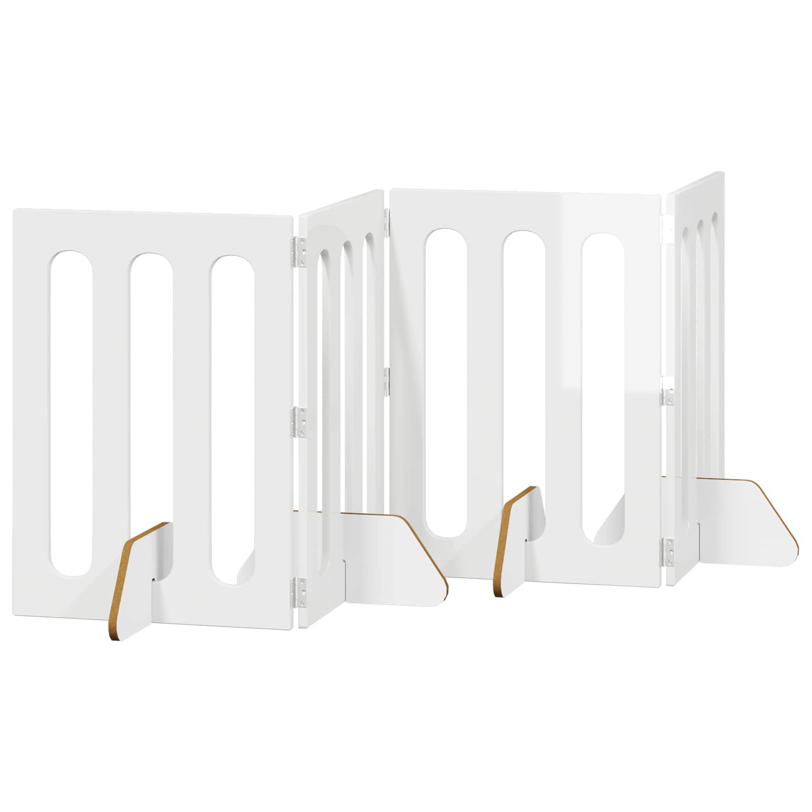Opvouwbaar huisdierhek 4 pcs Hoogglans Wit 201 x 38 x 70 cm