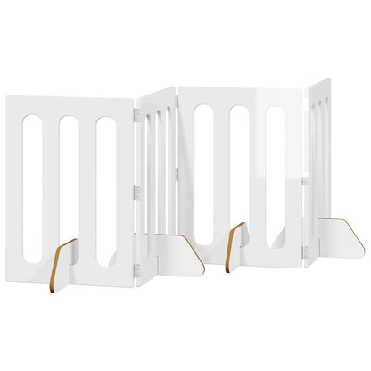 Opvouwbaar huisdierhek 4 pcs Hoogglans Wit 201 x 38 x 70 cm