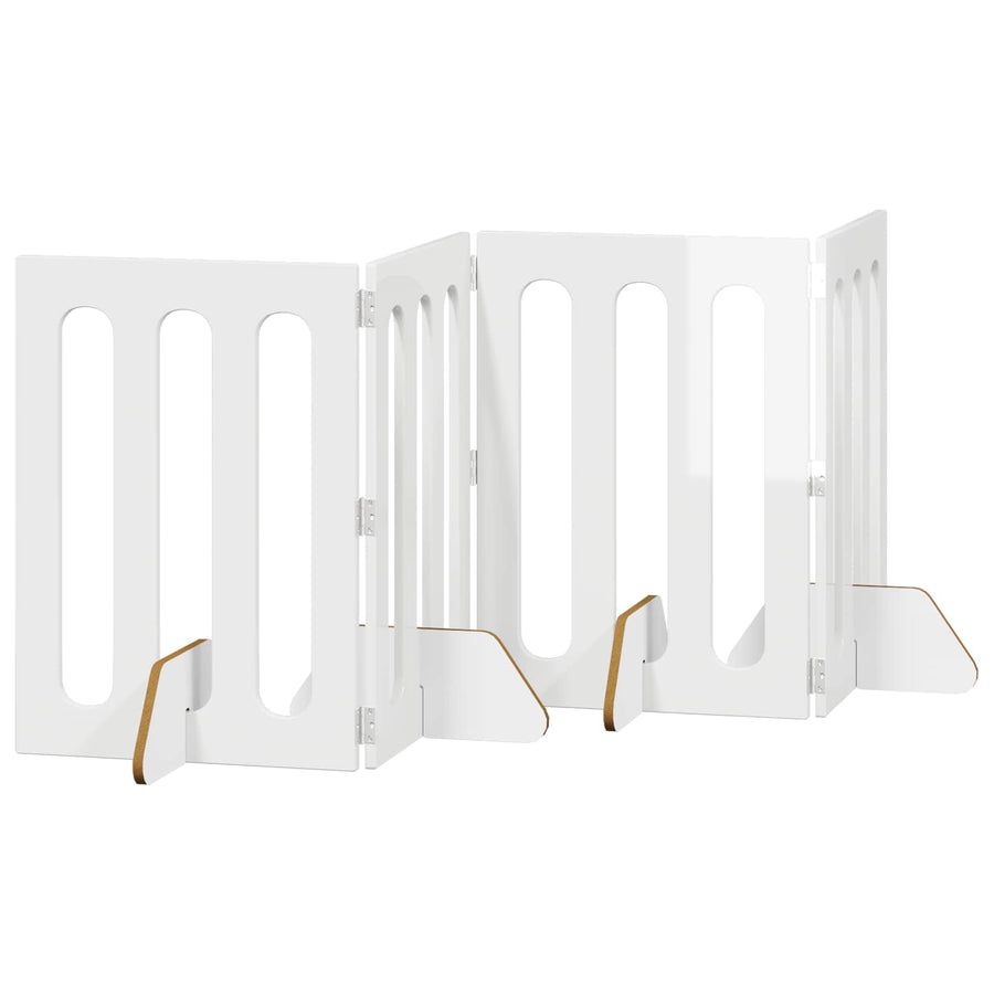 Opvouwbaar huisdierhek 4 pcs Hoogglans Wit 201 x 38 x 70 cm