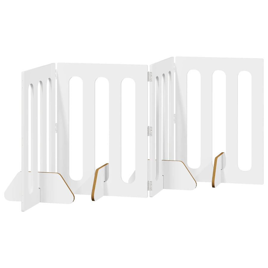 Opvouwbaar huisdierhek 4 pcs Hoogglans Wit 201 x 38 x 70 cm