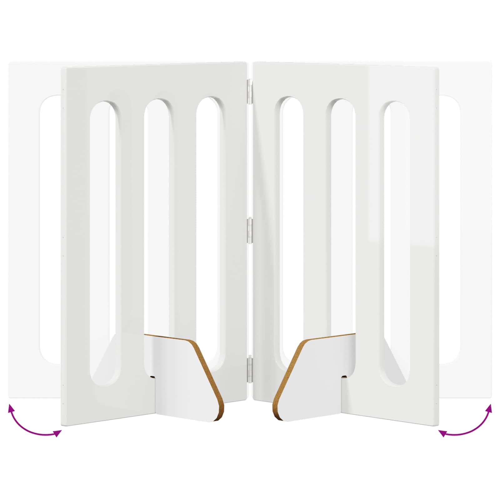 Opvouwbaar huisdierhek 4 pcs Hoogglans Wit 201 x 38 x 70 cm