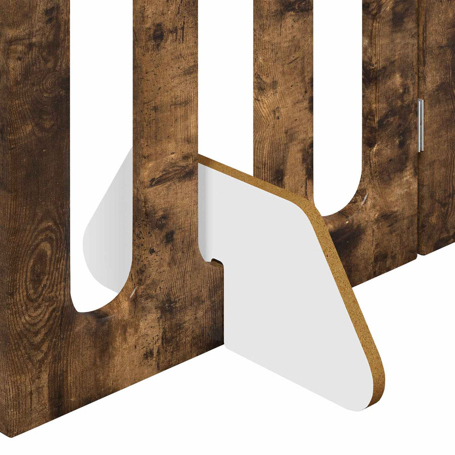 Opvouwbaar huisdierhek 2 pcs Gerookte Eik 100,5 x 38 x 70 cm