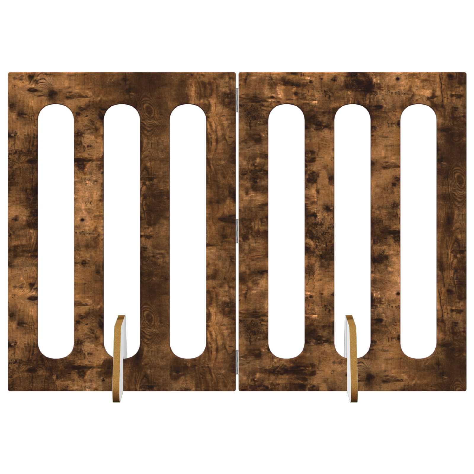 Opvouwbaar huisdierhek 2 pcs Gerookte Eik 100,5 x 38 x 70 cm