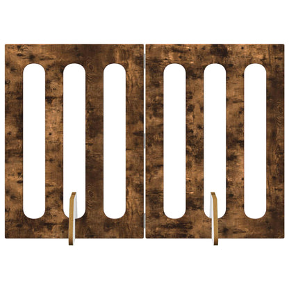 Opvouwbaar huisdierhek 2 pcs Gerookte Eik 100,5 x 38 x 70 cm