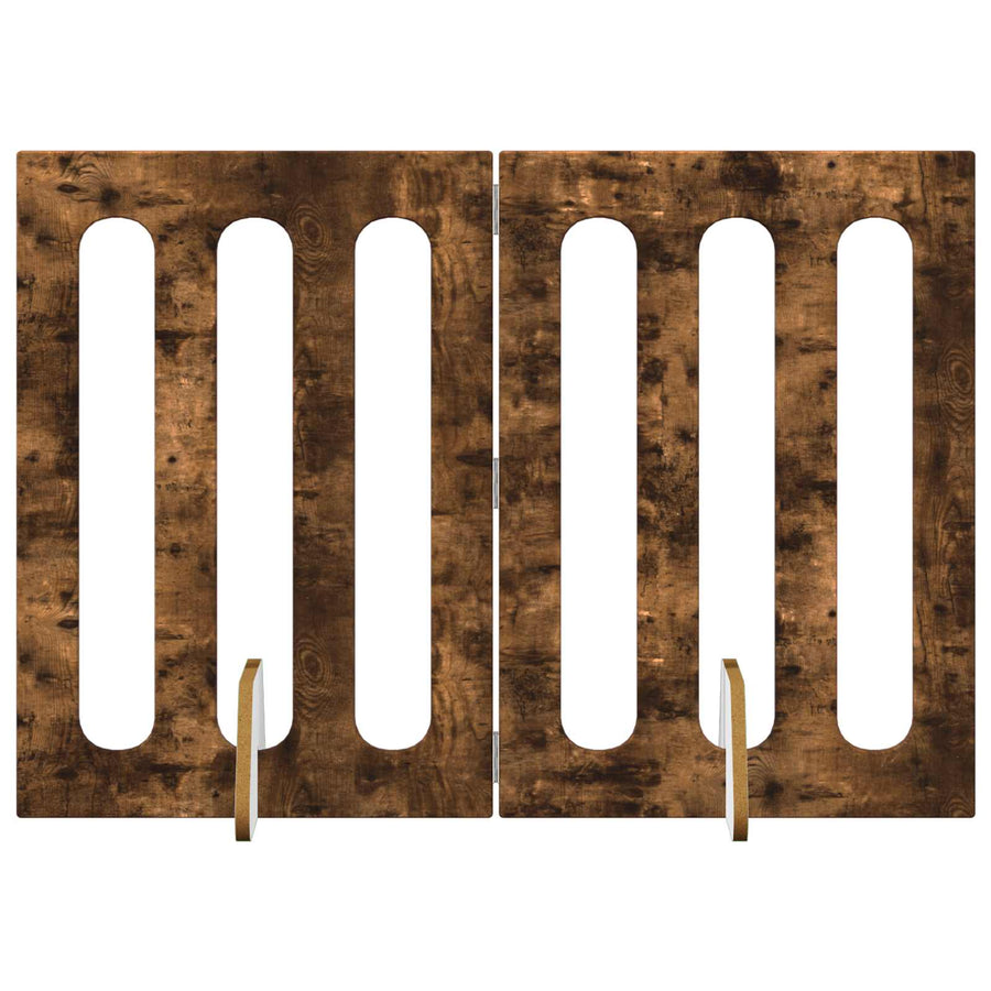 Opvouwbaar huisdierhek 2 pcs Gerookte Eik 100,5 x 38 x 70 cm