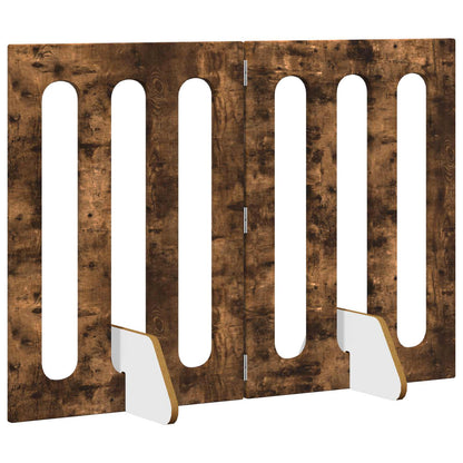 Opvouwbaar huisdierhek 2 pcs Gerookte Eik 100,5 x 38 x 70 cm
