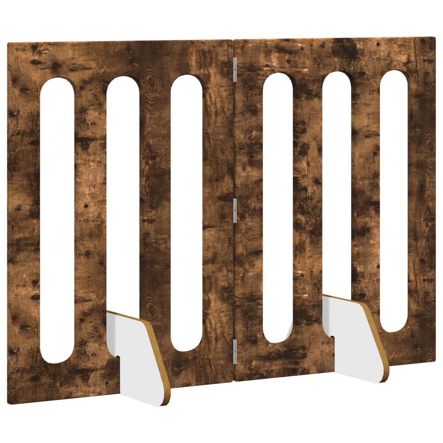 Opvouwbaar huisdierhek 2 pcs Gerookte Eik 100,5 x 38 x 70 cm