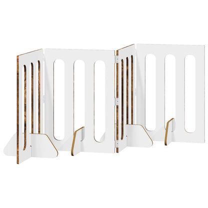 Opvouwbaar huisdierhek 4 pcs Gerookte Eik 201 x 38 x 70 cm