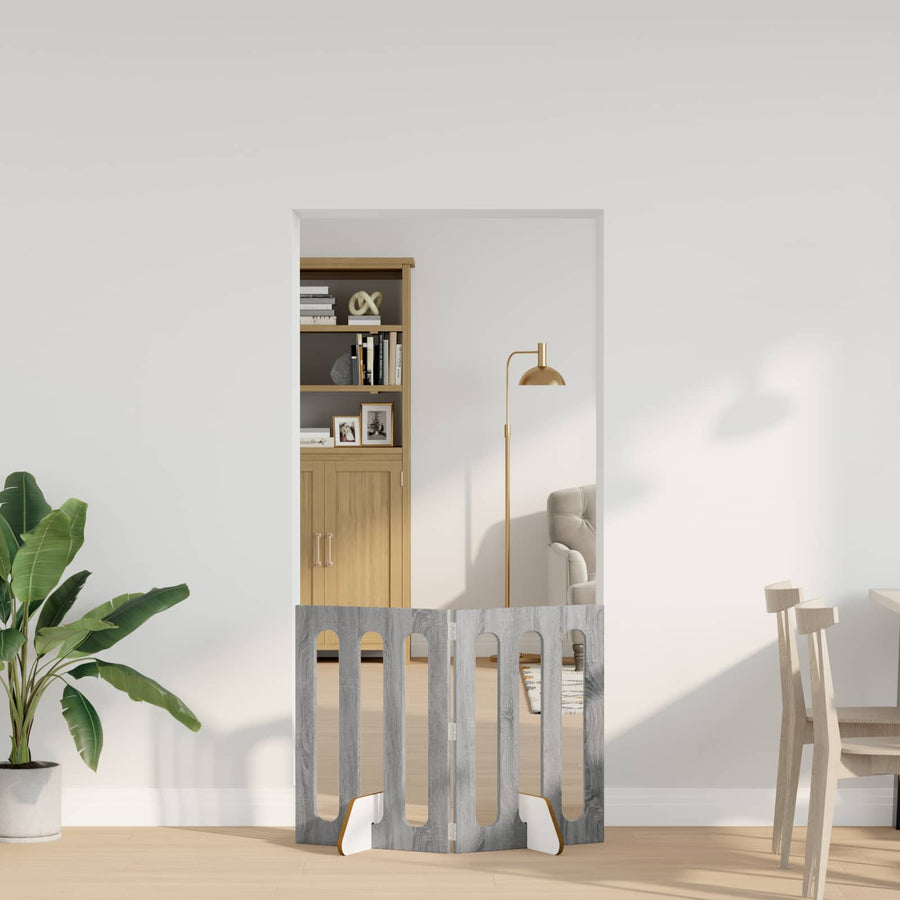 Opvouwbaar huisdierhek 2 pcs Grijze Sonoma 100,5 x 38 x 70 cm
