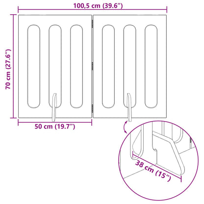 Opvouwbaar huisdierhek 2 pcs Grijze Sonoma 100,5 x 38 x 70 cm