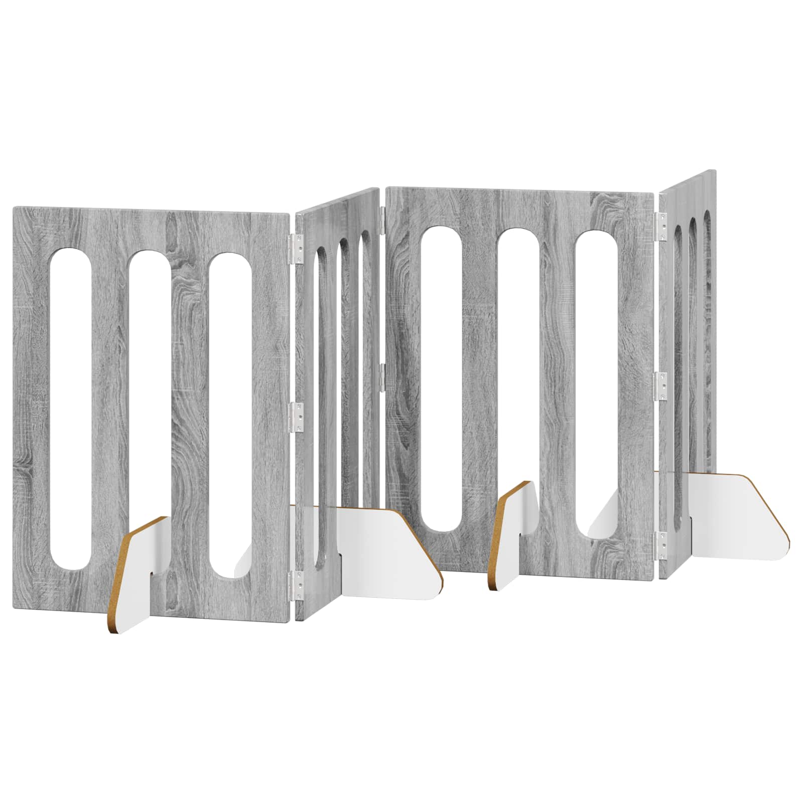 Opvouwbaar huisdierhek 4 pcs Grijze Sonoma 201 x 38 x 70 cm