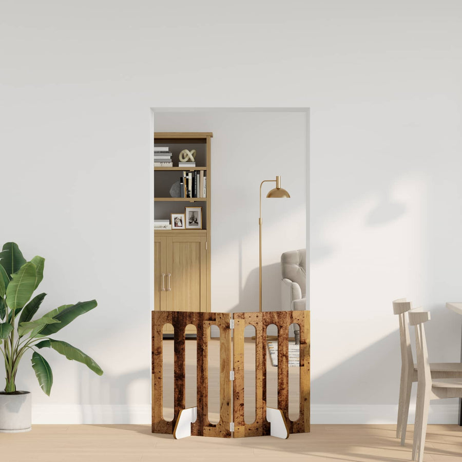Opvouwbaar huisdierhek 2 pcs Eikenhout 100,5 x 38 x 70 cm