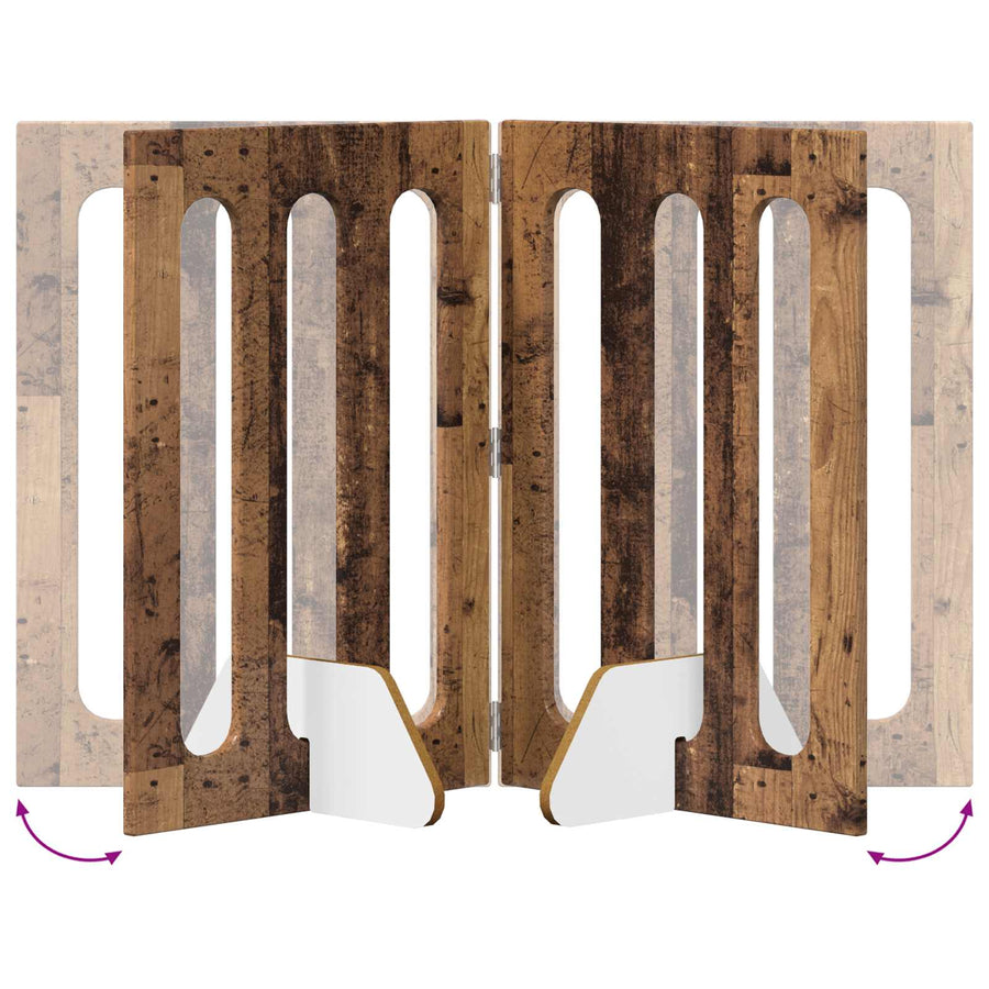 Opvouwbaar huisdierhek 2 pcs Eikenhout 100,5 x 38 x 70 cm